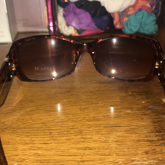 Coach Sunglasses Signature C Leopard Burgundy & Brown and Brown Signature C Case - Picture 5 of 16